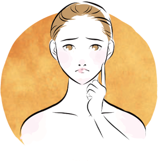 悩んでいる女性のイラスト