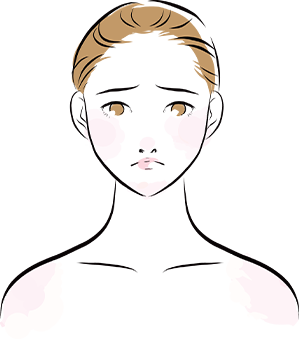 悩む女性のイラスト